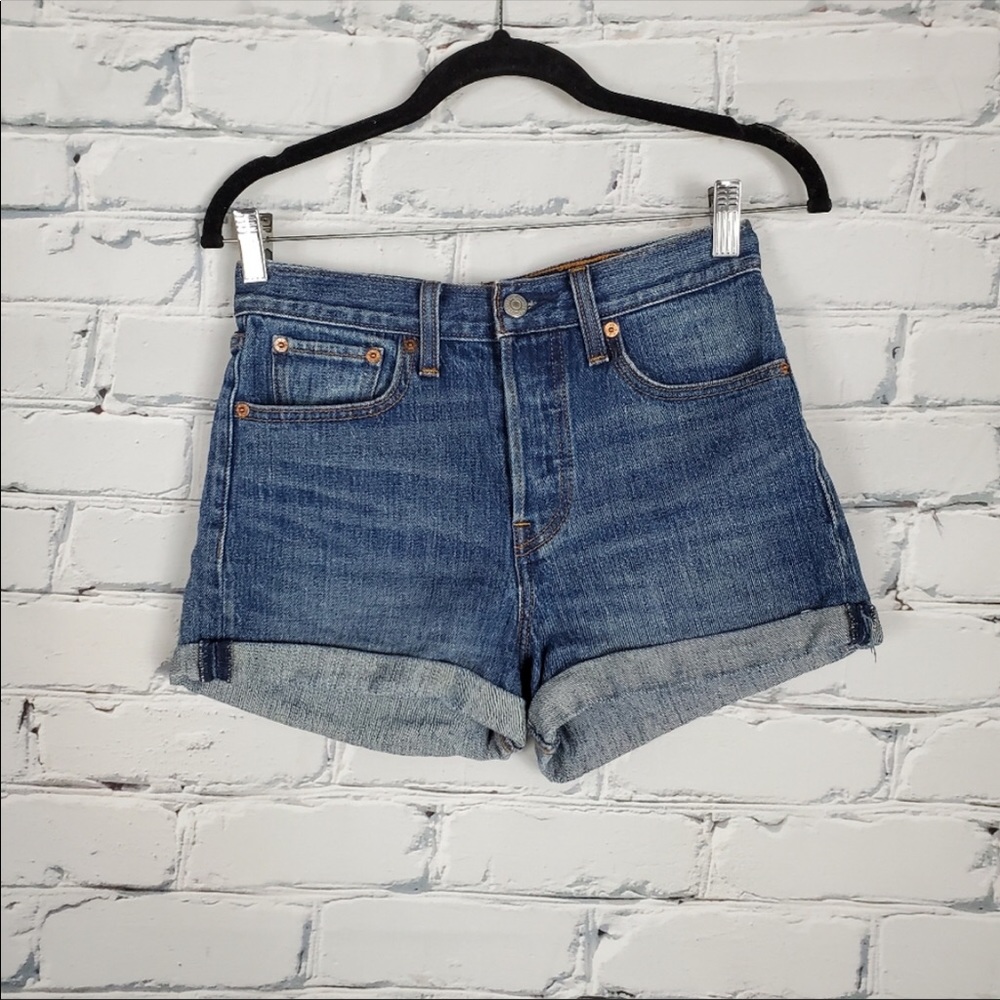 Levi's Wedgie High Rise Denim Shorts - Picture 2 of 9